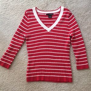 Willi Smith Red and white striped sweater